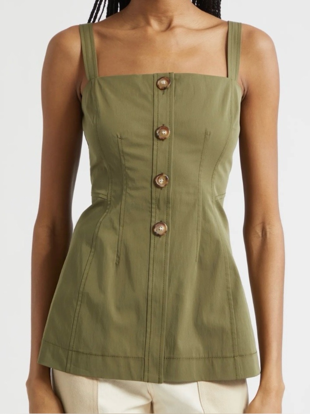 NWT Veronica Beard Kariselle Top in Army